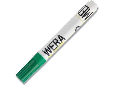 Whiteboard marker, Rund spids, Grøn, 1-3 mm, Wera 