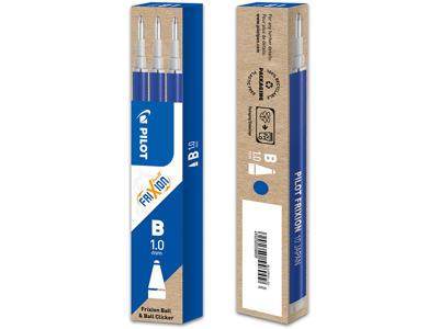 Rollerball gelpen refill, 1.0 mm, 0.5 mm, Blå, Pilot FriXion BLS-FR10-S3-L