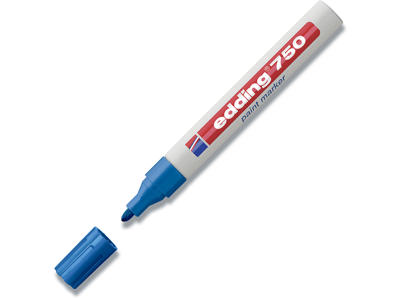 Paint marker, 2-4 mm, Blå, Rund spids, Edding Paint 750