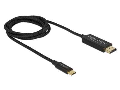 DeLOCK 84904 videokabel adapter 1 m USB Type-C HDMI Sort