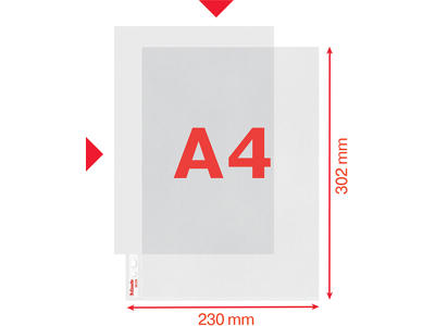 Plastlomme, A4, Åben top og venstre side, 0.115 mm, 100 stk, Esselte 