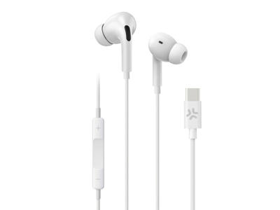 Celly UP1200TYPECWH hovedtelefoner/headset Ledningsført I ørerne Opkald/musik USB Type-C Hvid