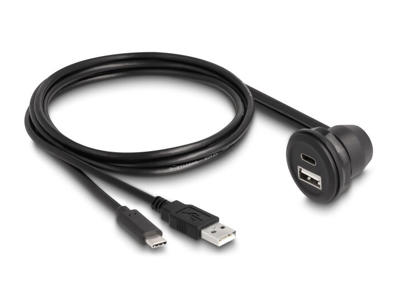 DeLOCK 88103 kabel kønsskifter 1 x USB Type-A / 1 x USB Type-C Sort