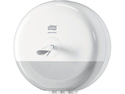 Toiletpapirdispenser, Til 1 mini rulle, Centertræk, Hvid, Tork SmartOne Mini T9