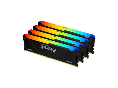 Kingston Technology FURY 128GB 2666MT/s DDR4 CL16 DIMM (Sæt med 4) Beast RGB