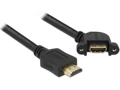 DeLOCK HDMI A, 1m HDMI-kabel HDMI Type A (Standard) Sort