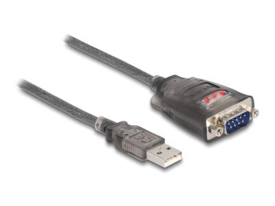 DeLOCK 61548 serielkabel Sort, Transparent 3 m USB Type-A RS-232