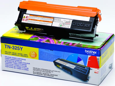 Toner, TN325Y, Yellow-gul, 3.500 sider, Brother 