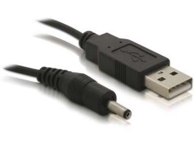 DeLOCK USB cable Power-Kabel,3,1mm Hohlst. Sort 1,5 m USB A