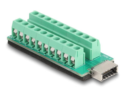 DeLOCK 67189 kabel kønsskifter USB Type-E Key A Terminal block - 20 pin Sort, Grøn