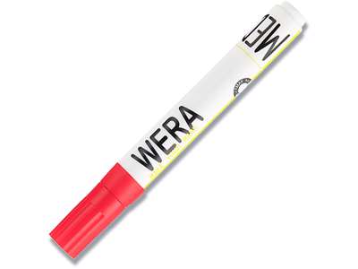 Whiteboard marker, Rund spids, Rød, 1-3 mm, Wera 