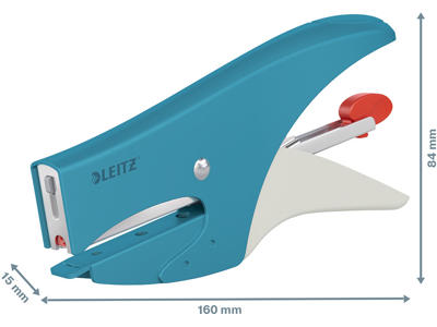 Hæftetang, 15 ark, Rolig blå, Klamme P2 og No. 10, Leitz Cosy 5004