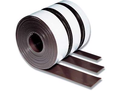 Magnettape, 30mm x 3m x 0.6mm, Sort, Med tape på bagsiden, Legamaster 