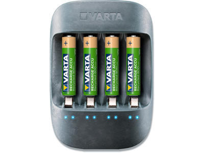 Batterioplader, Til 4 stk AA eller AAA, Inkl. 4 stk AA, Opladningstid: 15 minutter, Varta ECO Charger 