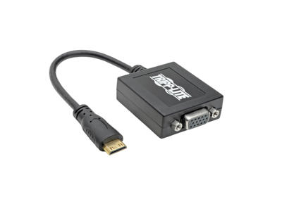 Tripp Lite P131-06N-MINI videokabel adapter 0,1524 m Mini HDMI VGA (D-Sub) Sort