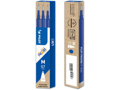 Rollerball gelpen refill, 0.7 mm, 0.35 mm, Blå, Pilot FriXion BLS-FR7-S3-L