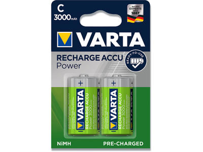 Batteri, C, 1.5 V, 2 stk, Varta Recharge Power