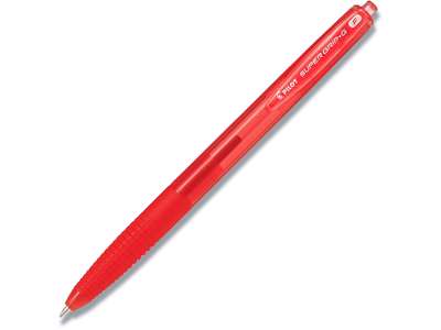 Kuglepen, 0.7 mm, 0.22 mm, Rød, Pilot Super Grip G Fine BPGG-8R-F-R