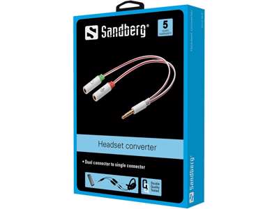 Sandberg Headset converter Dual->Single