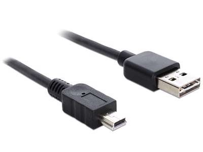 DeLOCK 3m USB 2.0 A - mini USB m/m USB-kabel USB A Mini-USB B Sort