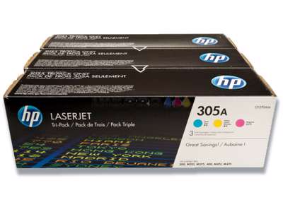 Tonere, 305A, 3 farver, Tri pack, HP CF370AM