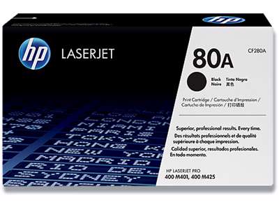 Toner, 80A, Black-sort, 2.700 sider, HP CF280A