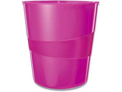 Papirkurv, Pink, 15 liter, Plast, Leitz Plus WOW 