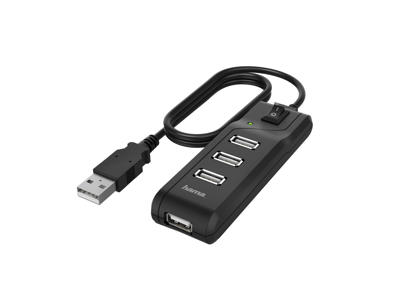 Hama 00200118 interface hub USB 2.0 480 Mbit/s Sort