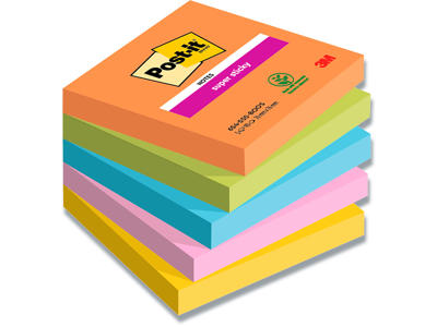 Memonotes, 76x76 mm, Assorteret Boost, 5 blokke, Post-it Super Sticky 