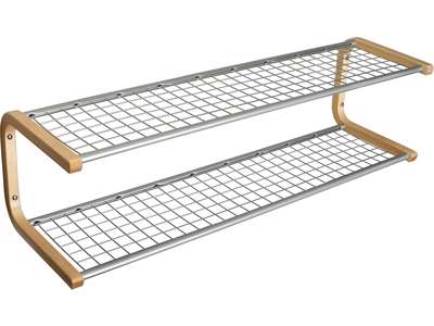 Skohylde, Anna, L=1200 mm grå/bIrk skohylde dobbel usamlet, Essem Design DK