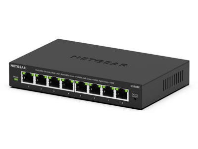 NETGEAR GS308E Administreret L2/L3 Gigabit Ethernet (10/100/1000) Strøm over Ethernet (PoE) Sort