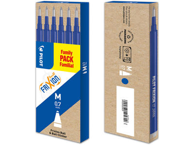 Rollerball gelpen refill, 0.7 mm, 0.35 mm, Blå, Pilot FriXion BLS-FR7-S6-B