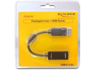 DeLOCK 61849 videokabel adapter 0,125 m DisplayPort HDMI Type A (Standard) Sort