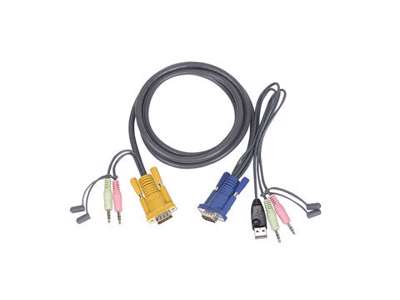 iogear G2L5305U KVM USB Cable With Audio KVM-kabel Grå 5 m