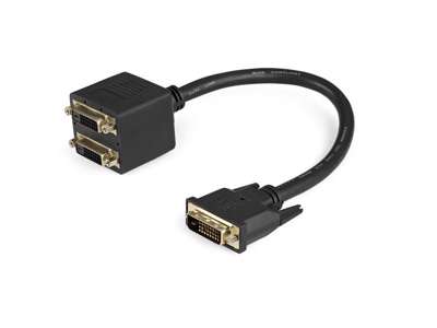 StarTech.com DVISPL1DD DVI kabel 0,3 m DVI-D 2 x DVI-D Sort