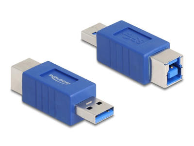 DeLOCK 67217 kabel kønsskifter USB Type-A USB Type-B Blå