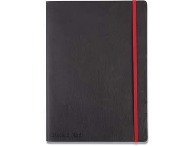 Notesbog, B5, Linjeret, Sort, Oxford Black n´Red 