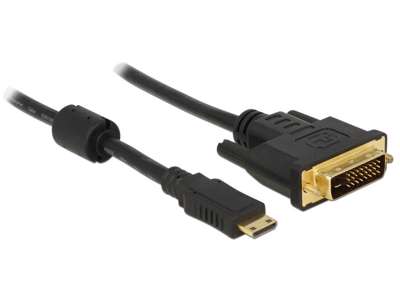 DeLOCK 1m mini-HDMI/DVI DVI-D Sort