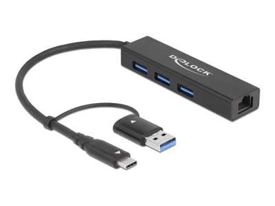 DeLOCK 64149 dockingstation USB 3.2 Gen 1 (3.1 Gen 1) Type-A + Type-C Sort