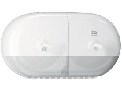 Toiletpapirdispenser, Til 2 mini ruller, Centertræk, Hvid, Tork SmartOne Twin Mini T9