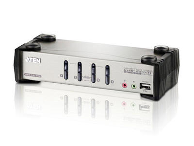 ATEN CS1734B KVM Switch Stativ-montering Sort, Grå