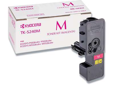 Toner, TK-5240M, Magenta-rød, 3.000 sider, Kyocera 