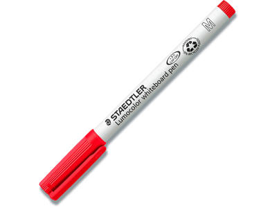 Whiteboard marker, Rund spids, Rød, 1 mm, Staedtler Lumocolor 301