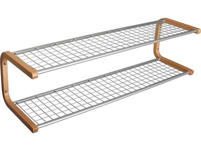 Skohylde, Anna, L=1000 mm grå/bøg skohylde dobbel usamlet, Essem Design DK