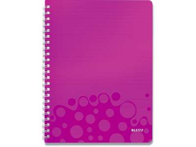 Notesblok, A4, Linjeret, Metallic pink, Leitz WOW 