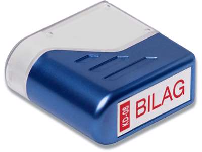 Stempel, ''Bilag'', Rød, Fast farvepude, Deskmate 