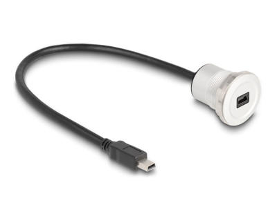 DeLOCK 88186 USB-kabel USB 2.0 0,3 m Mini-USB B Sort, Sølv