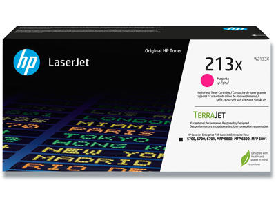 Toner, 213X, Magenta-rød, 6.000 sider, HP W2133X