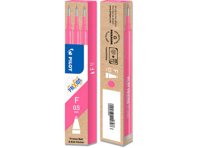 Rollerball gelpen refill, 0.5 mm, 0.25 mm, Pink, Pilot FriXion BLS-FR5-S3-P