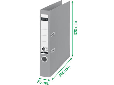 Brevordner, A4, 5 cm, Sort, Leitz 180° Recycle Smal